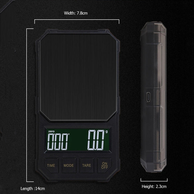 Battery Model 2kg/0.1g Portable Toolbox Digital Scale Jewelry Weighing Tool with Timing