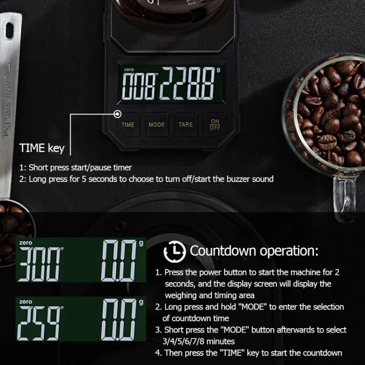 Charging Model 1kg/0.1g Portable Toolbox Digital Scale Jewelry Weighing Tool with Timing