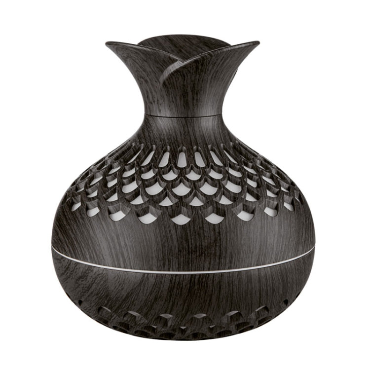 LED Light Aromatherapy Diffuser Home Small Vase Quiet Humidifier Aromatherapy Diffuser 2 In 1(Dark Wood)