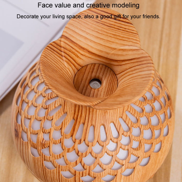LED Light Aromatherapy Diffuser Home Small Vase Quiet Humidifier Aromatherapy Diffuser 2 In 1(Dark Wood)