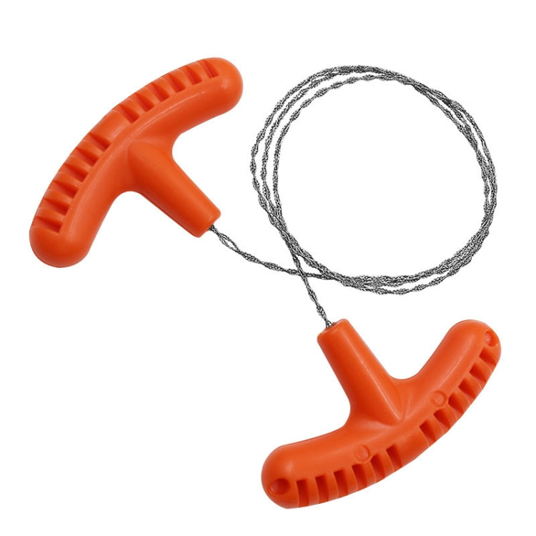 Stainless Steel Hand-pulled Wire Saw Rope Outdoor Camping Survival Equipment Saw, Color: Orange 70cm