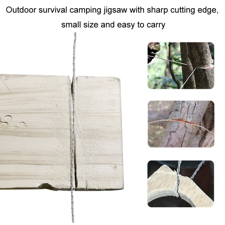Stainless Steel Hand-pulled Wire Saw Rope Outdoor Camping Survival Equipment Saw, Color: Black 63cm
