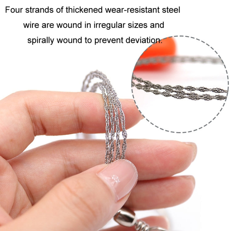 Stainless Steel Hand-pulled Wire Saw Rope Outdoor Camping Survival Equipment Saw, Color: Orange 63cm