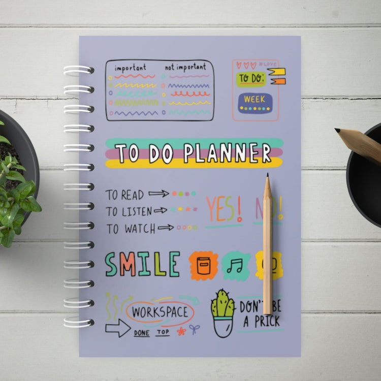 A5 Self-filling Undated Coil Planner Planning Notes Schedule(Purple)