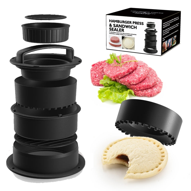 4 In 1 Hamburger Press Patty Maker Slider Stuffed Burgers Sandwich Cutter With 100pcs Silicone Oil Paper