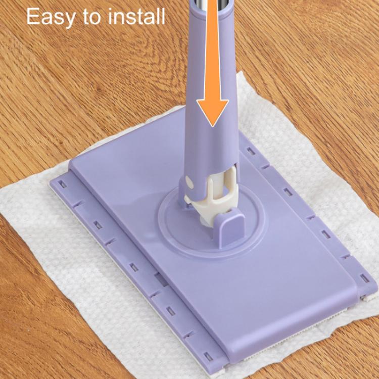 Washcloth Small Mop Lazy Person Hand-Free Automatic Paper Change Mini Floor Cleaner(Purple)
