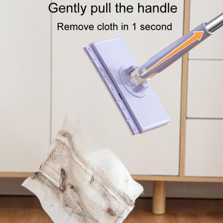Washcloth Small Mop Lazy Person Hand-Free Automatic Paper Change Mini Floor Cleaner(Purple)