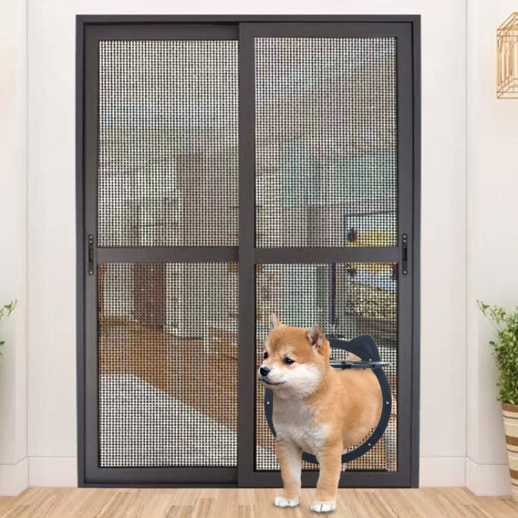 Pet Screen Door Two Way Access Magnetic Closing Cat Door Pet Products(White)
