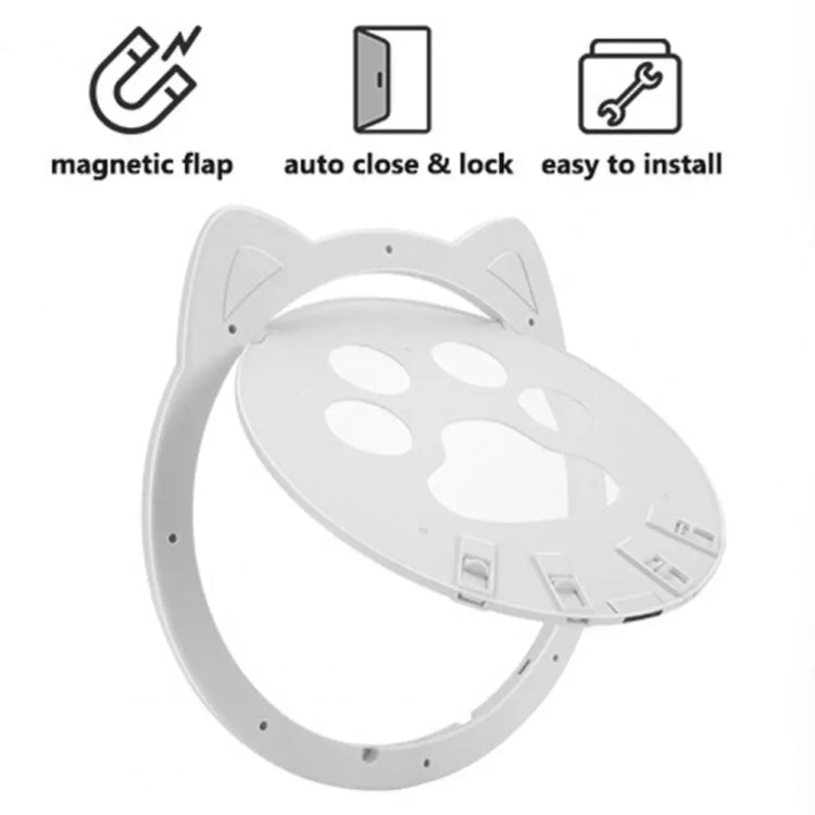Pet Screen Door Two Way Access Magnetic Closing Cat Door Pet Products(White)