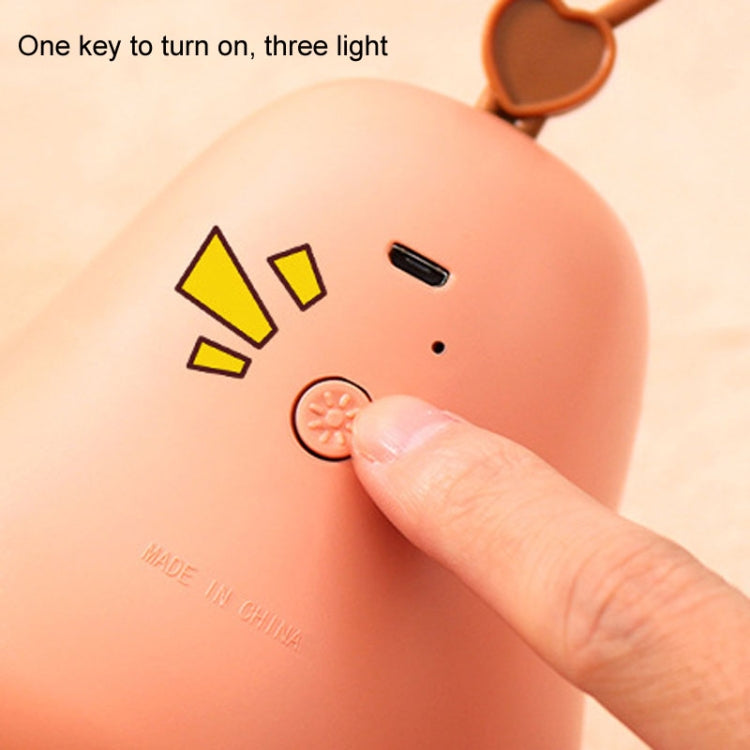Cartoon LED Portable Night Light USB Rechargeable Plug-in Bedroom Bedside Lamp(Avocado)