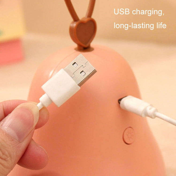 Cartoon LED Portable Night Light USB Rechargeable Plug-in Bedroom Bedside Lamp(Avocado)