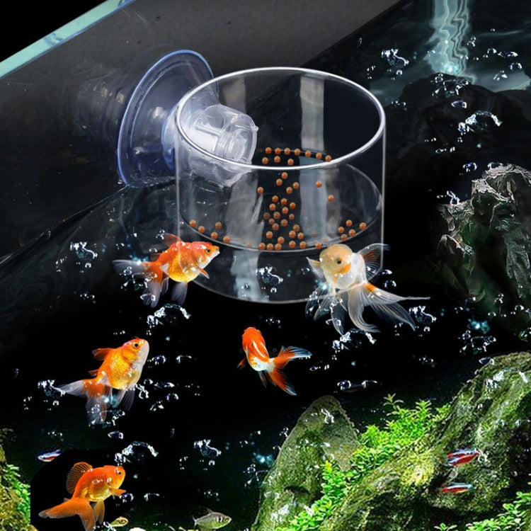 Acrylic Transparent Feeding Ring Fish Tank Feeder Floating Fixed Fish Feeder, Specification: Red Bug Cup