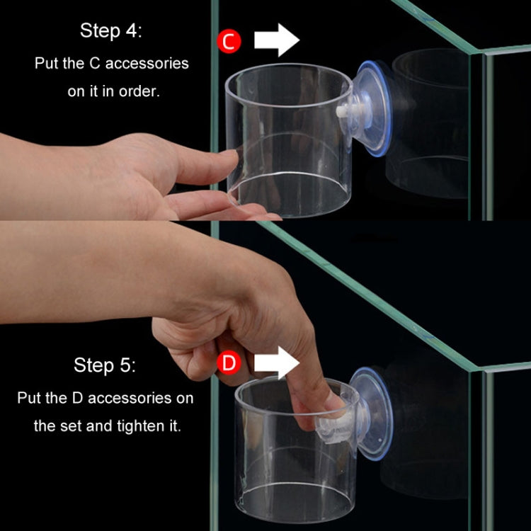 Acrylic Transparent Feeding Ring Fish Tank Feeder Floating Fixed Fish Feeder, Specification: Small Cylinder