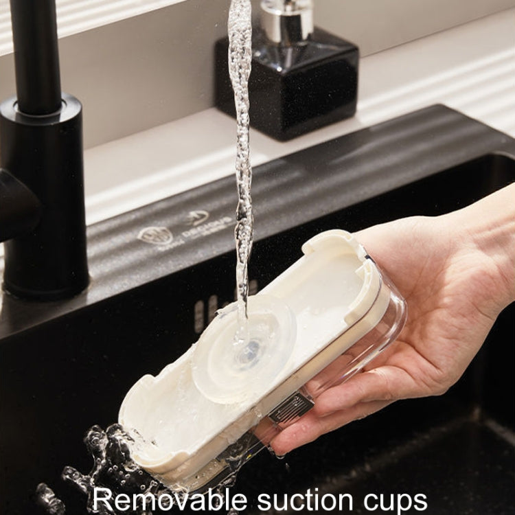 Suction Cup Kitchen Sink Filter Rack Household Draining Holder With Strainer(Transparent White)
