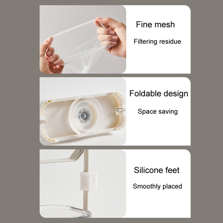 Suction Cup Kitchen Sink Filter Rack Household Draining Holder With Strainer(Transparent White)