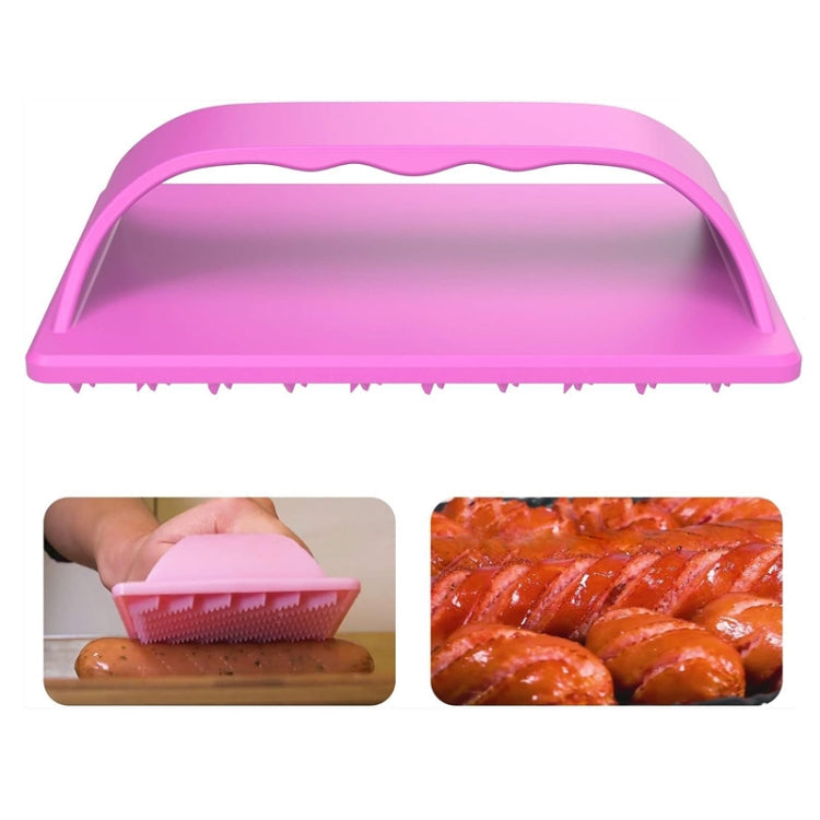 Hot Dog Slicer Cutter Sausage Plastic Slicers For BBQ Outdoor Camping(Pink)