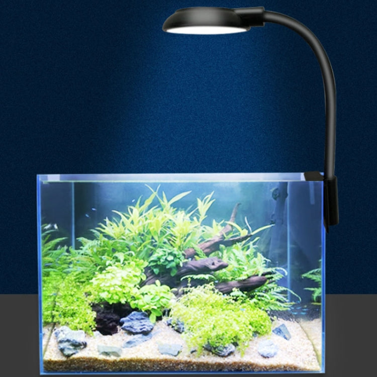 5W Fish Tank LED Clip Light USB Plug Lighting Aquarium Translucent Aquatic Plants Lamp(White)