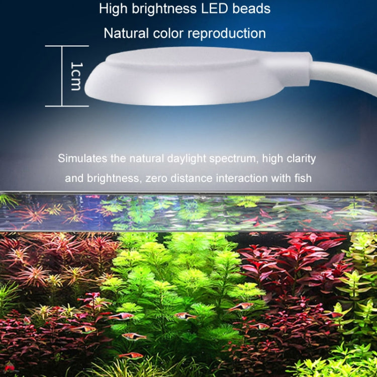 5W Fish Tank LED Clip Light USB Plug Lighting Aquarium Translucent Aquatic Plants Lamp(Black)