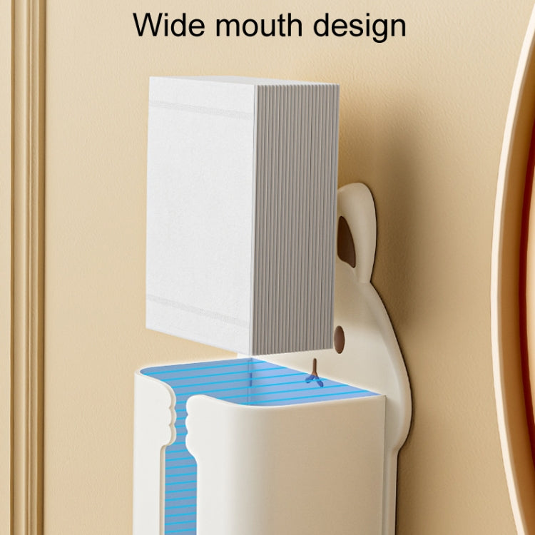 Bathroom Wall Mounted Tissue Box Kitchen Cartoon Rabbit Washcloth Organizer(Beige)
