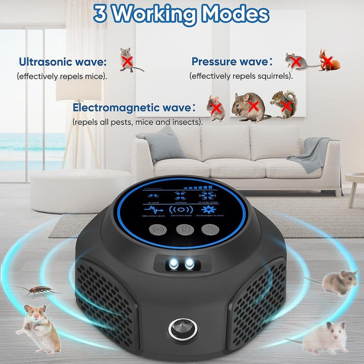219 Intelligent Ultrasonic Multi-dimensional Frequency Conversion Home Indoor Mouse Repeller(White)