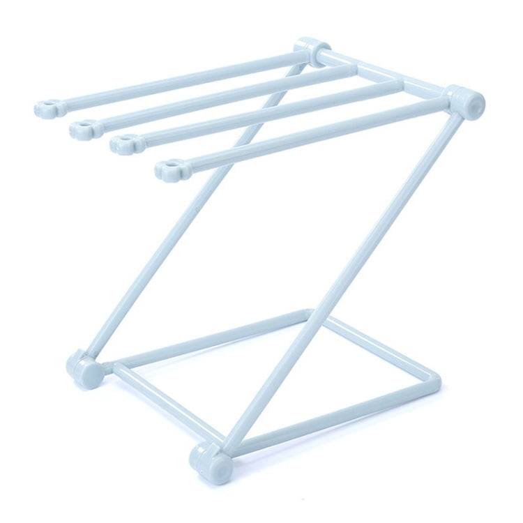 Foldable Rag Storage Rack Kitchen Countertop Dishcloth Hanging Rack Cup Drainer Holder(Blue)
