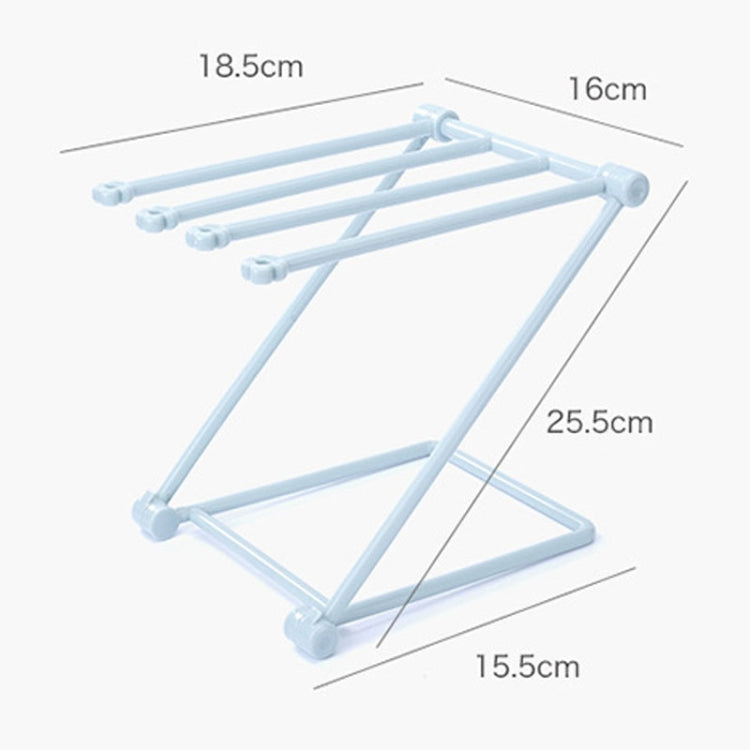 Foldable Rag Storage Rack Kitchen Countertop Dishcloth Hanging Rack Cup Drainer Holder(Blue)