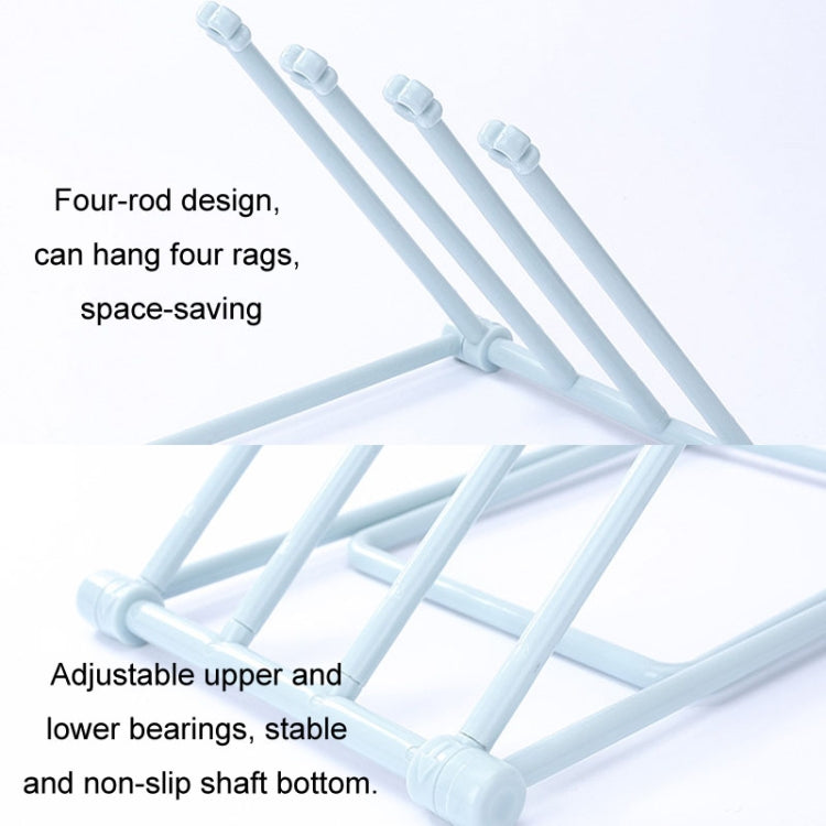 Foldable Rag Storage Rack Kitchen Countertop Dishcloth Hanging Rack Cup Drainer Holder(Blue)