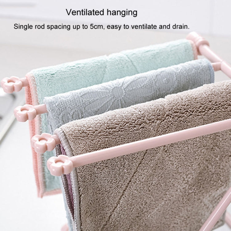 Foldable Rag Storage Rack Kitchen Countertop Dishcloth Hanging Rack Cup Drainer Holder(Blue)