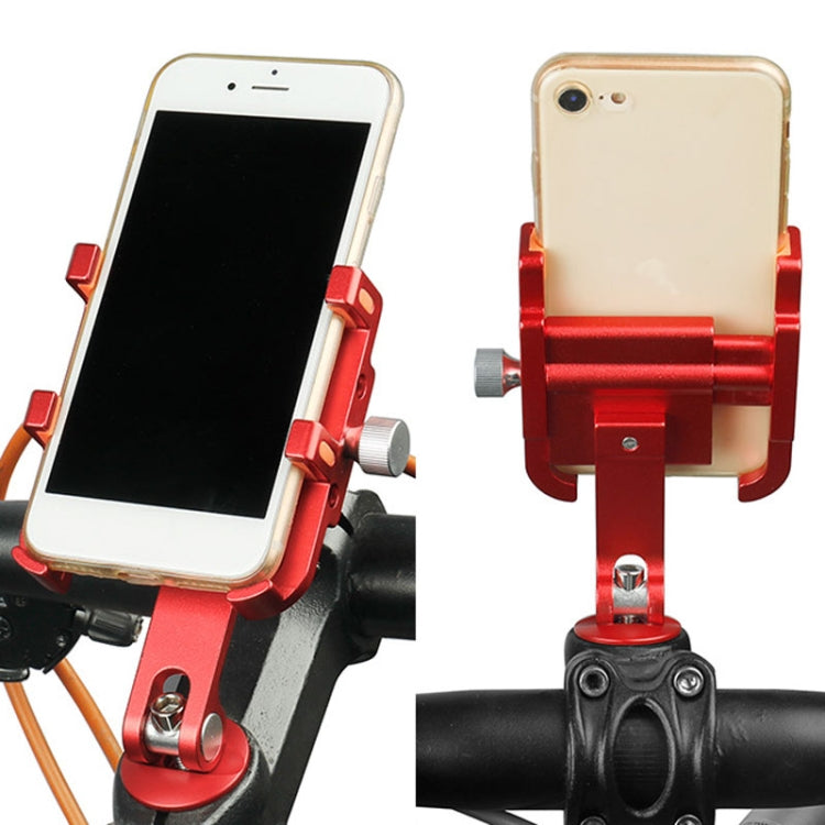 DEEMOUNT BG093B Road Bicycle Cell Phone Bracket 6 Claw Aluminum Handlebar Cover Fixed Navigation Holder(Red)