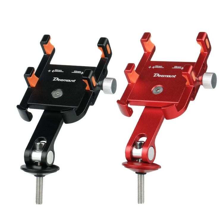 DEEMOUNT BG093B Road Bicycle Cell Phone Bracket 6 Claw Aluminum Handlebar Cover Fixed Navigation Holder(Red)