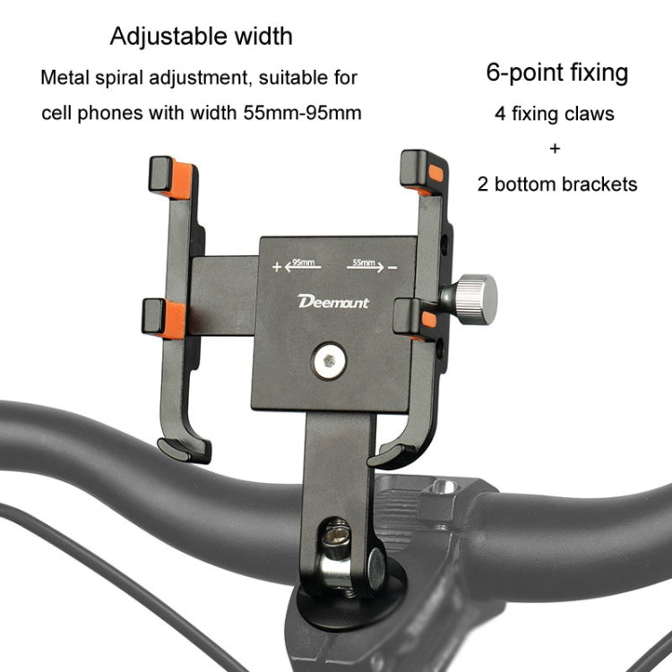 DEEMOUNT BG093B Road Bicycle Cell Phone Bracket 6 Claw Aluminum Handlebar Cover Fixed Navigation Holder(Red)