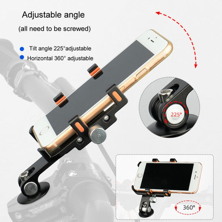 DEEMOUNT BG093B Road Bicycle Cell Phone Bracket 6 Claw Aluminum Handlebar Cover Fixed Navigation Holder(Red)