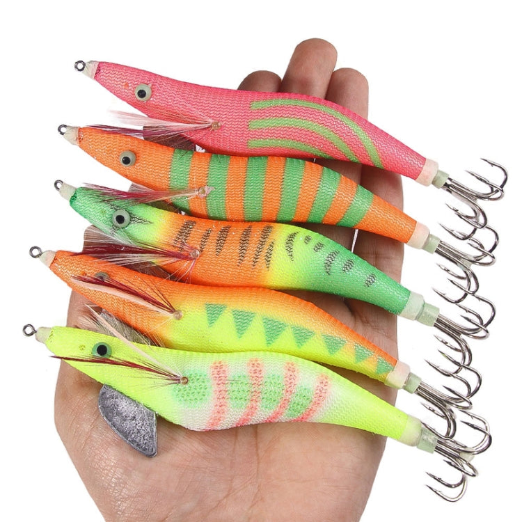 22colors /Set HENGJIA SJ059 Luminous Wooden Shrimp Dummy Bait Squid Hook Hard Bait, Size: 15cm 28g