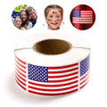 250pcs /Roll  1.22 x 2 Inch American Flag Sticker Self-adhesive Decorative Sticker(Colorful)