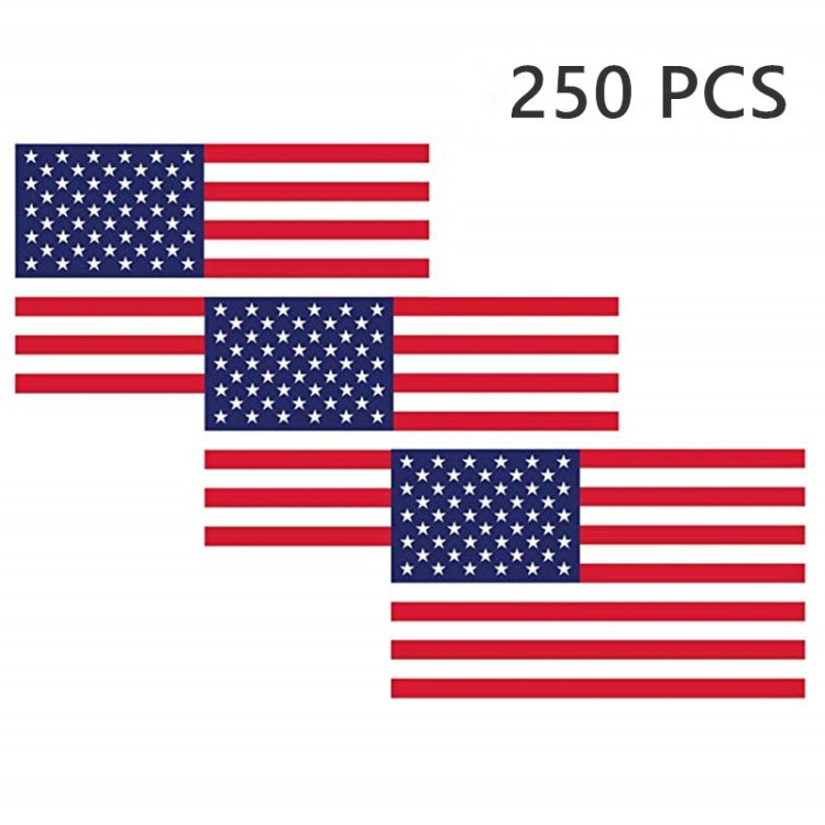 250pcs /Roll  1.22 x 2 Inch American Flag Sticker Self-adhesive Decorative Sticker(Colorful)