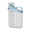 2800ml Plastic Sealed Grains Container Dry Food Storage Bin with Measuring Cup Pouring Spout(Blue)