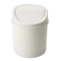 Mini Flip Lid Desktop Trash Can Student Dormitory Living Room Cute Storage Bucket(White)