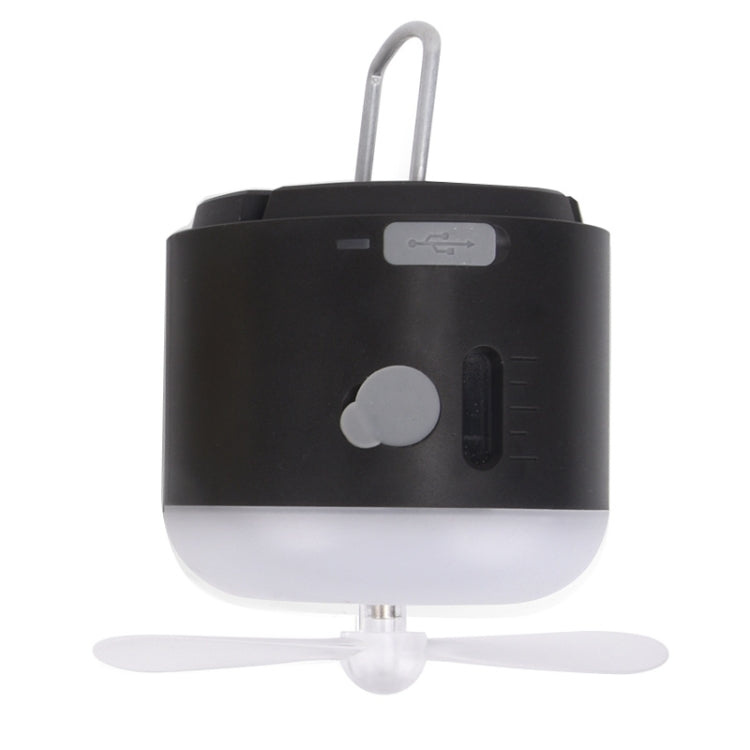 Outdoor Camping Tent Hanging Ambient Light Magnetic Spray Humidification Fan(Black)