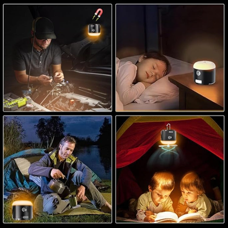 Outdoor Camping Tent Hanging Ambient Light Magnetic Spray Humidification Fan(White)