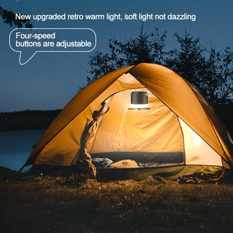 Outdoor Camping Tent Hanging Ambient Light Magnetic Spray Humidification Fan(Black)