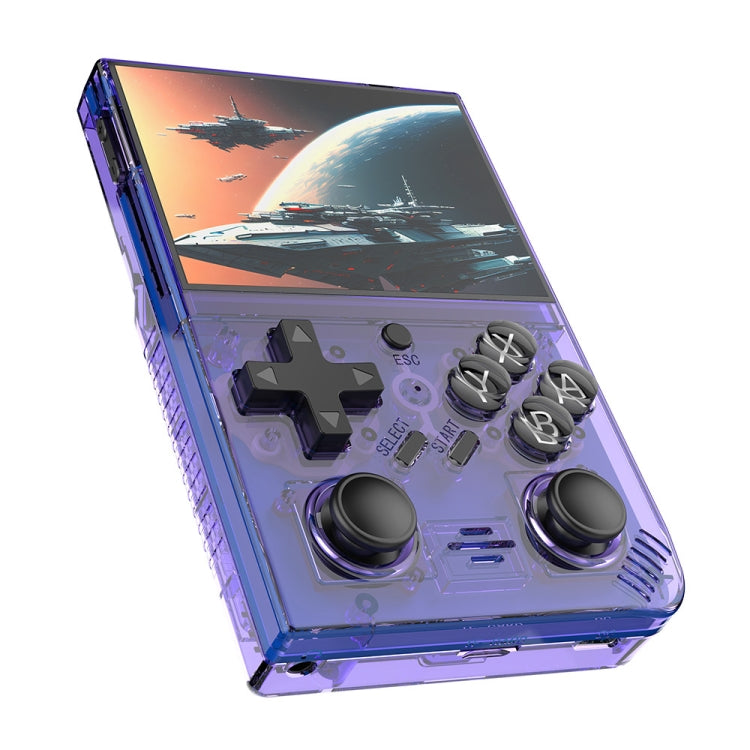 R35PLUS 3.5 Inch Handheld Game Console Built-in 64G 10,000+ Games(Transparent Orange)