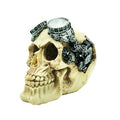 Fish Tank Aquarium Decoration Spider Lizard Snake Python Skull Breeding House Hiding Ornament(Glasses Skull)