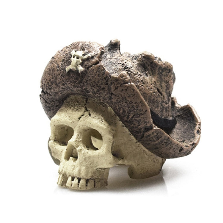 Fish Tank Aquarium Decoration Spider Lizard Snake Python Skull Breeding House Hiding Ornament(Pirate Skull)