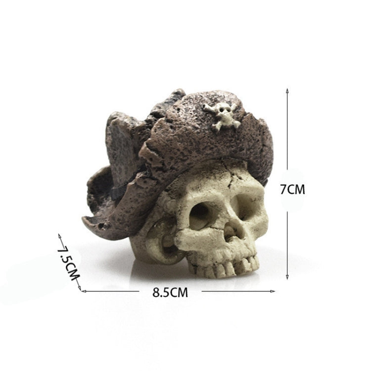 Fish Tank Aquarium Decoration Spider Lizard Snake Python Skull Breeding House Hiding Ornament(Pirate Skull)