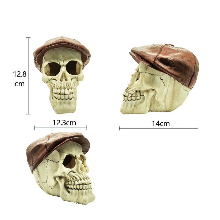 Fish Tank Aquarium Decoration Spider Lizard Snake Python Skull Breeding House Hiding Ornament(Hat Skull)