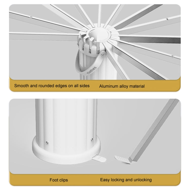 Free Installation Floor Drying Rack Balcony Foldable Octopus Hanging Clothesline, Style: Wood Pole