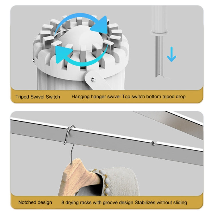 Free Installation Floor Drying Rack Balcony Foldable Octopus Hanging Clothesline, Style: Wood Pole