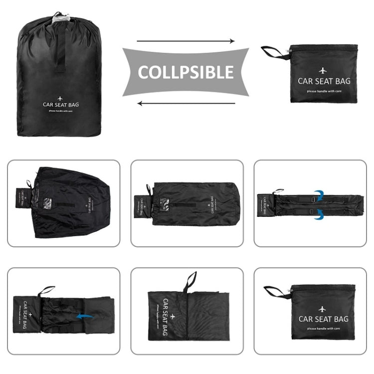Car Child Safety Seat Travel Bag Baby Stroller Wheelchair Storage Bag(Black)