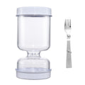 Kitchen Wet And Dry Separate Pickle Jar Plastic Wet And Dry Dispenser Hourglass Can, Style: Round Extension With Fork