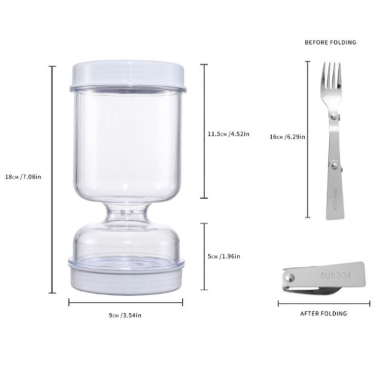 Kitchen Wet And Dry Separate Pickle Jar Plastic Wet And Dry Dispenser Hourglass Can, Style: Round Extension With Fork